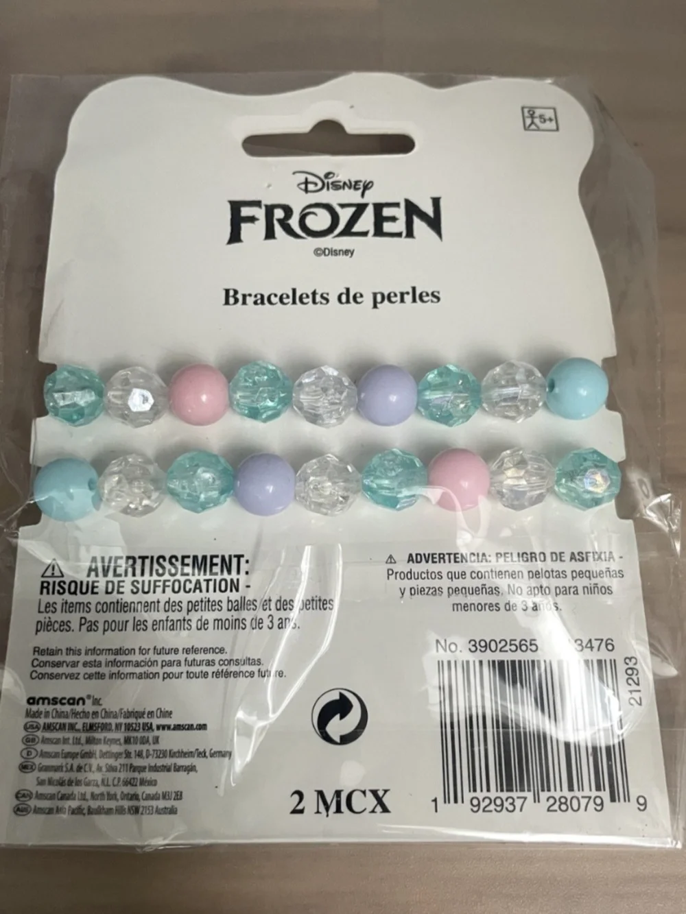 Disney Frozen BELIEVE Bead Bracelets 2-Pack New in Package Elsa Anna